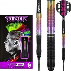 RED DRAGON Peter Wright Snakebite World Champion 2020 Edition: Softip Tungsten Steel Fléchettes Professional Conteneur De 20 Grammes Poids Total De 22 Grammes
