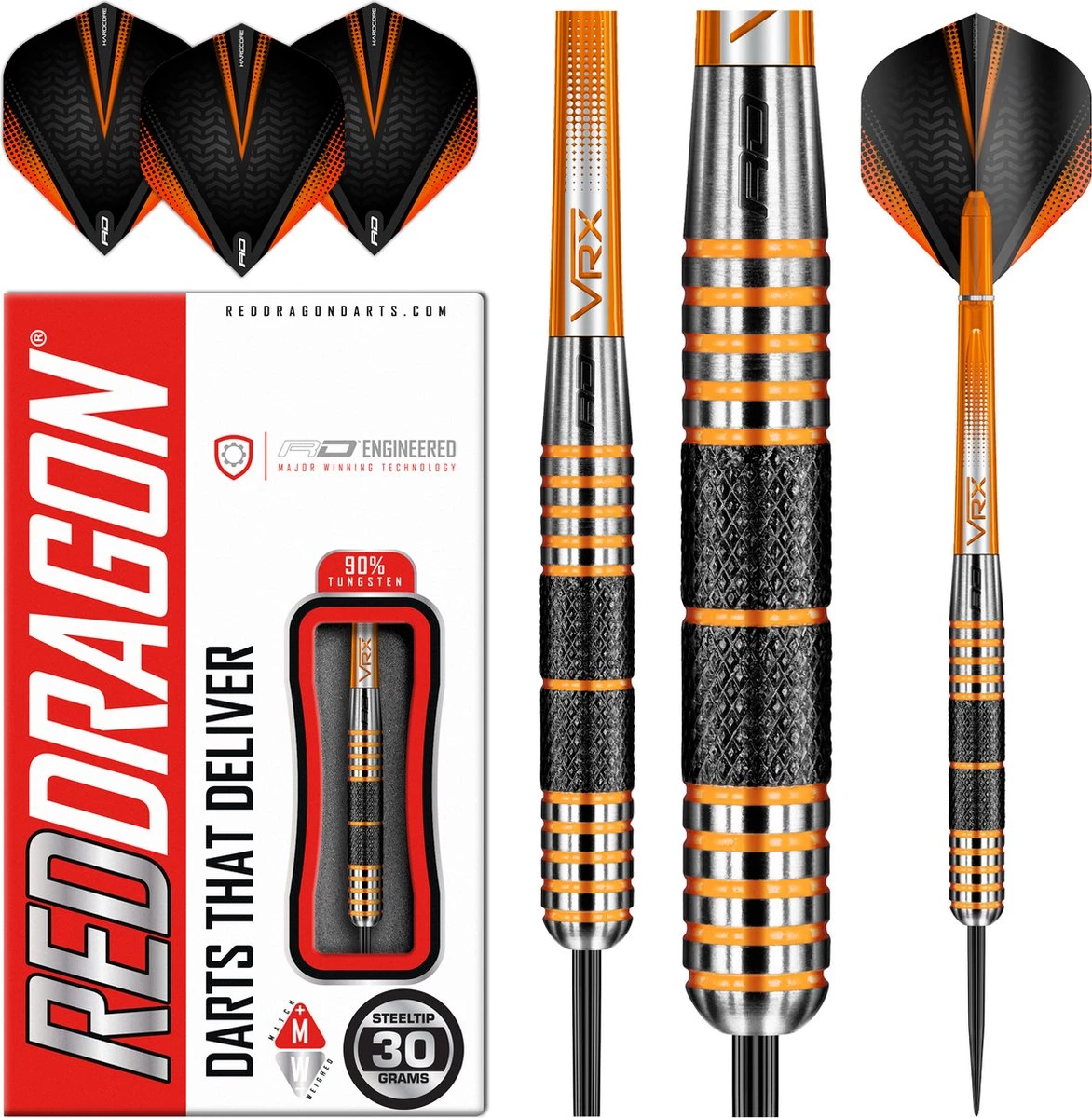RED DRAGON Amberjack 11: Steeltip Tungsten Fléchettes Professional 30 Grammes 1 RED DRAGON Amberjack 11: Steeltip Tungsten Fléchettes Professional 30 Grammes