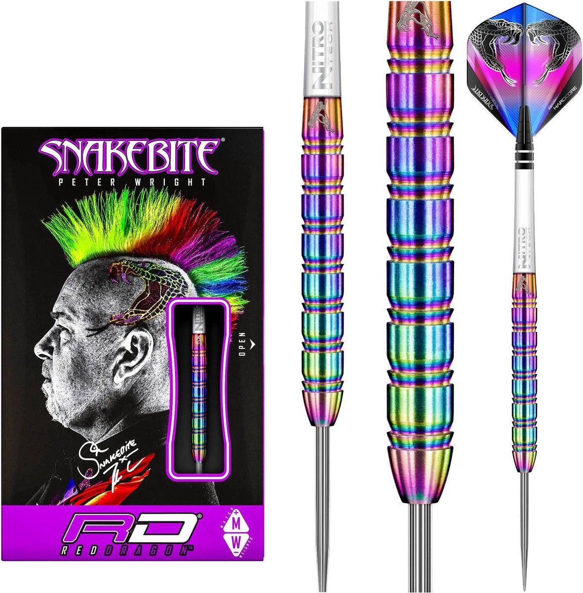 RED DRAGON Peter Wright Snakebite 1: Steeltip Tungsten Fléchettes Professional 22 Grammes 1 RED DRAGON Peter Wright Snakebite 1: Steeltip Tungsten Fléchettes Professional 22 Grammes