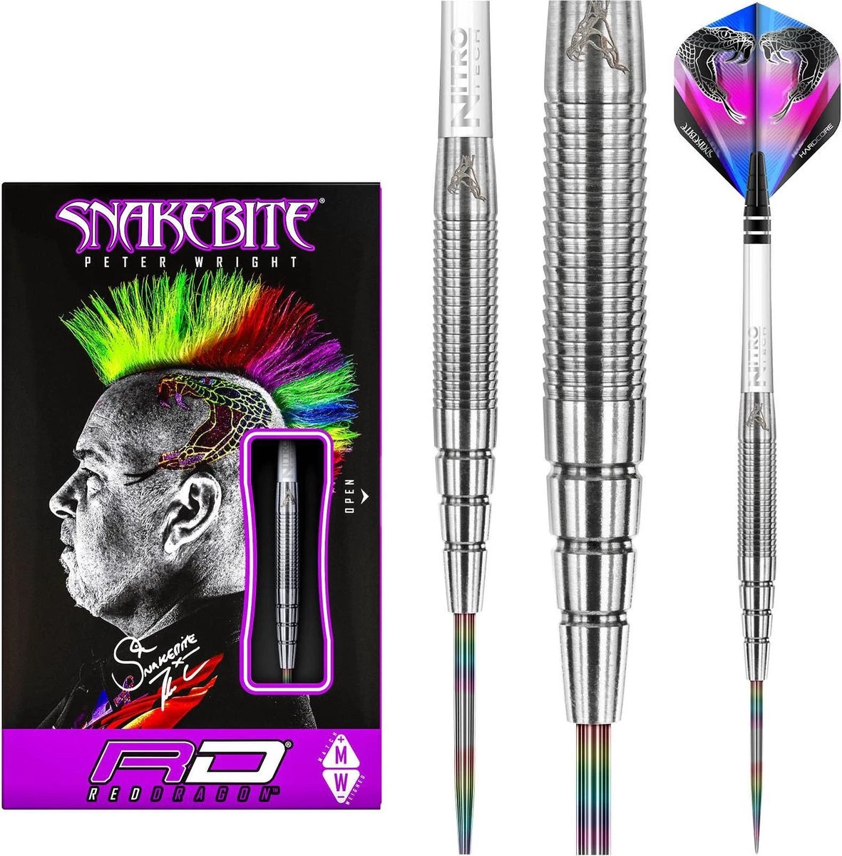 RED DRAGON Peter Wright Snakebite PL15: Steeltip Tungsten Fléchettes Professional 24 Grammes 1 RED DRAGON Peter Wright Snakebite PL15: Steeltip Tungsten Fléchettes Professional 24 Grammes