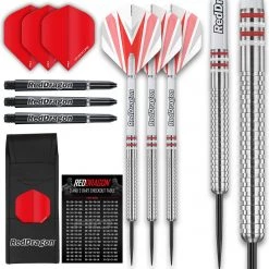 RED DRAGON Raider : Flèches Professionnelles Fléchettes Tungstène Rouge 23 Grammes