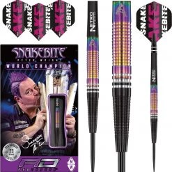 RED DRAGON Peter Wright Snakebite World Champion Tapered : Steeltip Tungsten Fléchettes Professional 23 Grammes