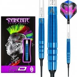 Red Dragon Peter Wright Snakebite PL15 90% Blue Soft Tip Fléchettes 18 Grammes