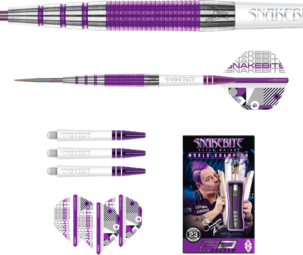 Red Dragon Peter Wright Snakebite PL15 Medusa 90% Fléchettes 2 Red Dragon Peter Wright Snakebite PL15 Medusa 90% Fléchettes – Image 2