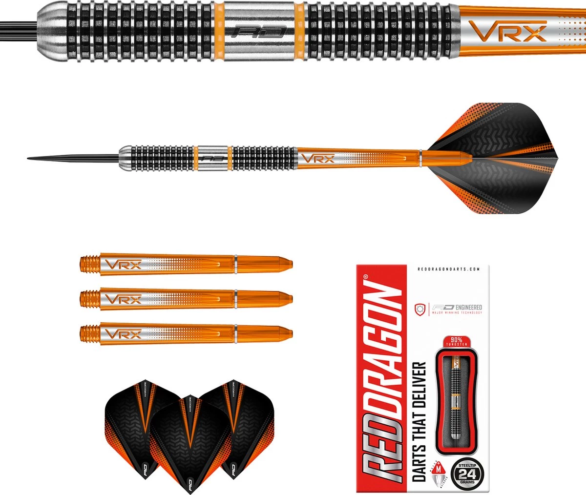 RED DRAGON Amberjack 18: Fléchettes Steeltip Tungsten Professional 24 Grammes 3 RED DRAGON Amberjack 18: Fléchettes Steeltip Tungsten Professional 24 Grammes – Image 3