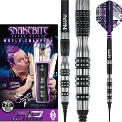 Red Dragon Peter Wright Snakebite Black Racer 90% Soft Tip Fléchettes 20 Grammes