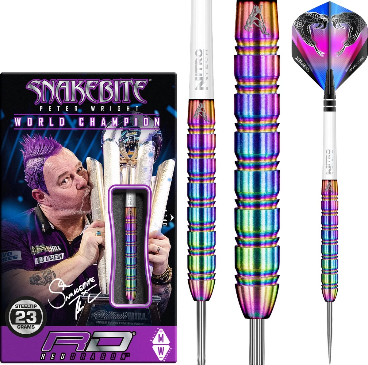 RED DRAGON Peter Wright Snakebite 1: Steeltip Tungsten Fléchettes Professional 22 Grammes 8 RED DRAGON Peter Wright Snakebite 1: Steeltip Tungsten Fléchettes Professional 22 Grammes – Image 8