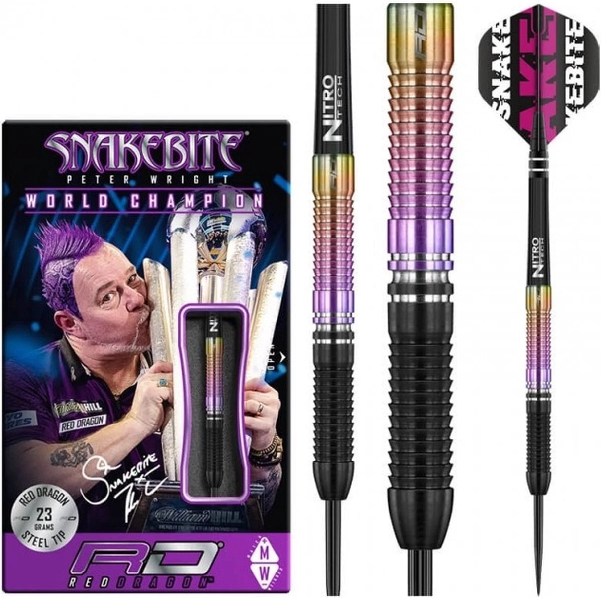 RED DRAGON Peter Wright Snakebite World Champion 2020 Edition Steeltip Tungsten Fléchettes Professional 23 Grammes 7 RED DRAGON Peter Wright Snakebite World Champion 2020 Edition Steeltip Tungsten Fléchettes Professional 23 Grammes – Image 7