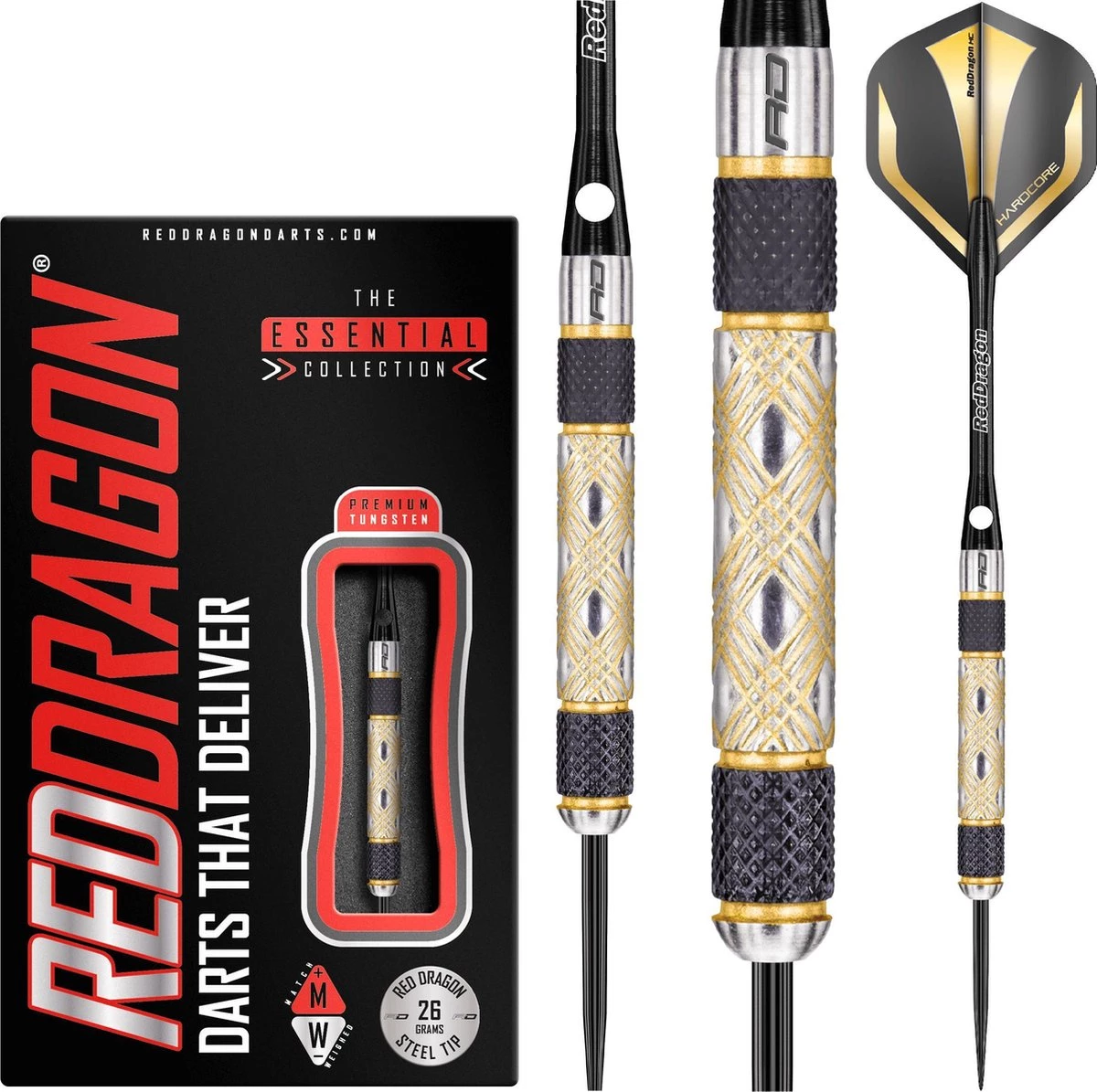 RED DRAGON Golden Eye: Steeltip Tungsten Fléchettes Professional 26 Grammes 1 RED DRAGON Golden Eye: Steeltip Tungsten Fléchettes Professional 26 Grammes