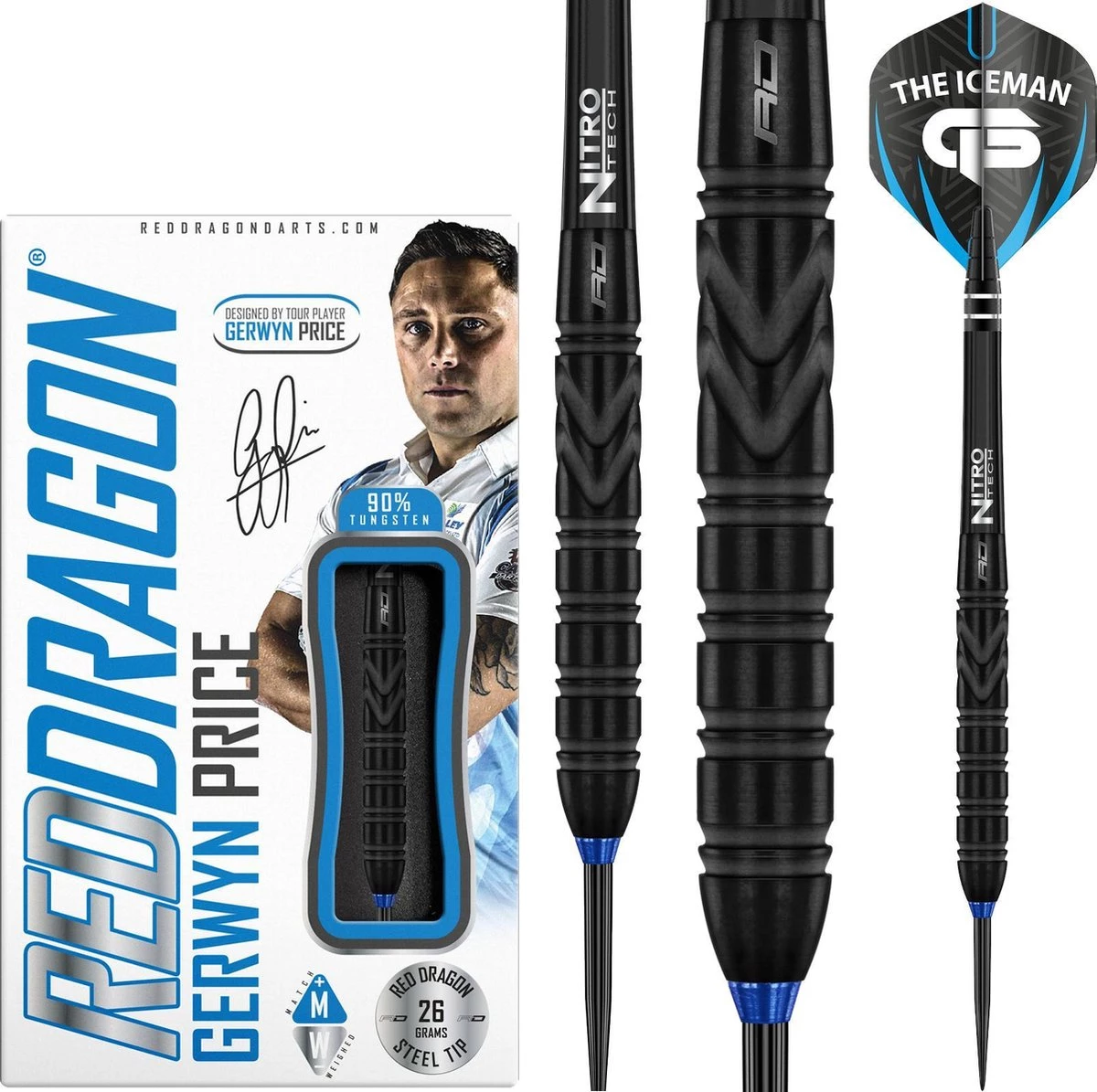RED DRAGON Gerwyn Price Back To Black: Flèches De Fléchettes En Tungstène Steeltip Professional 26 Grammes 1 RED DRAGON Gerwyn Price Back To Black: Flèches De Fléchettes En Tungstène Steeltip Professional 26 Grammes