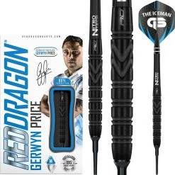 RED DRAGON Gerwyn Price Retour Au Noir: Softip Tungsten Steel Dart Arrows Professional Canon De 18 Grammes Poids Total De 20 Grammes