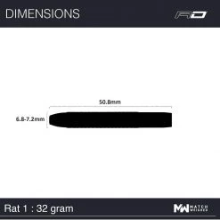 RED DRAGON Rat 1: Steeltip Tungsten Fléchettes Professional 32 Grammes -Red Dragon Soldes Boutique 1200x1200 280