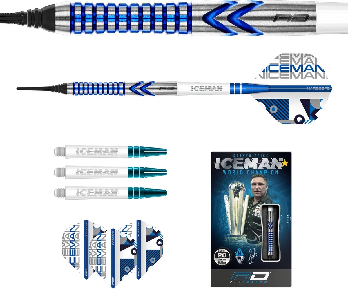 Red Dragon Gerwyn Price Iceman Contour 90% Soft Tip Fléchettes 3 Red Dragon Gerwyn Price Iceman Contour 90% Soft Tip Fléchettes – Image 3