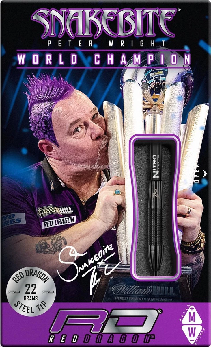 RED DRAGON Peter Wright Snakebite 3: Steeltip Tungsten Fléchettes Professional 22 Grammes 2 RED DRAGON Peter Wright Snakebite 3: Steeltip Tungsten Fléchettes Professional 22 Grammes â Image 2
