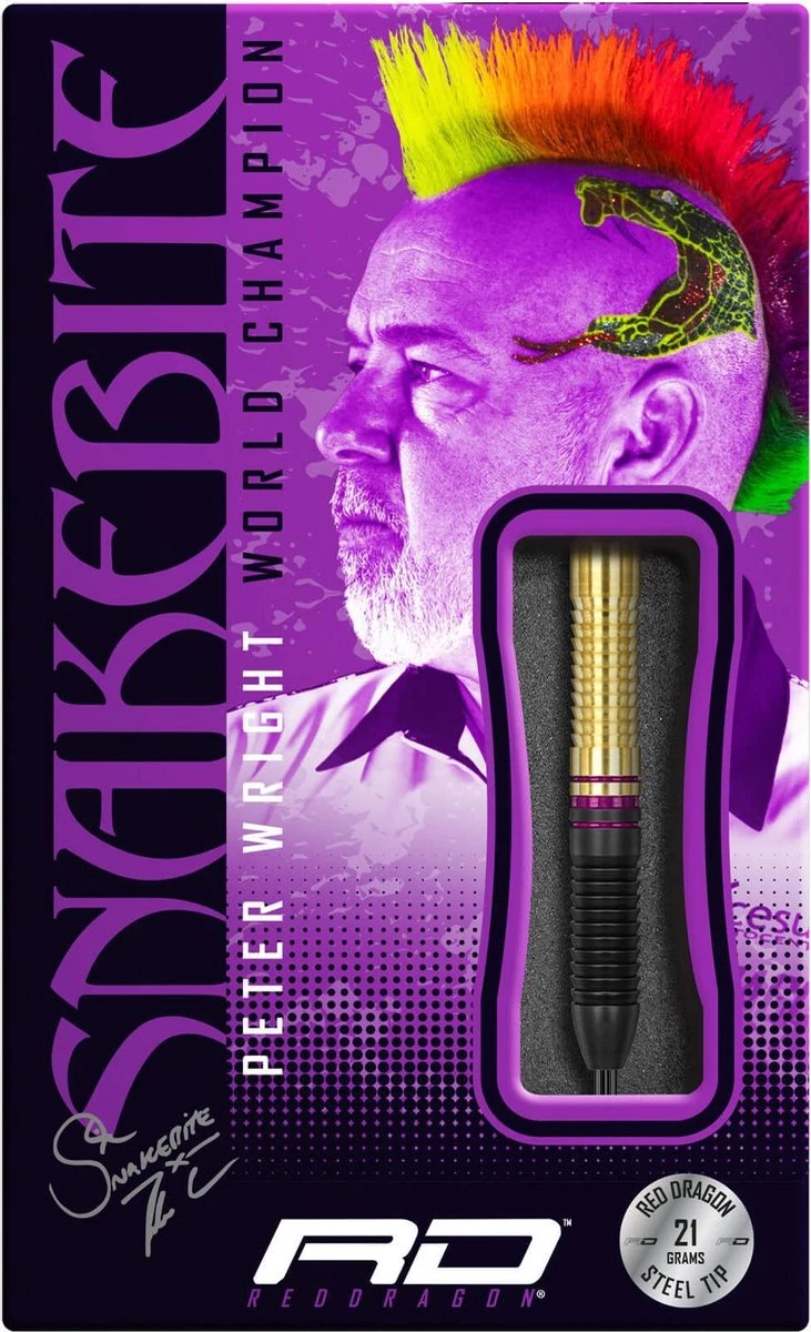 RED DRAGON Peter Wright Snakebite World Champion Edition Steeltip Brass Fléchettes Professional 21 Grammes 5 RED DRAGON Peter Wright Snakebite World Champion Edition Steeltip Brass Fléchettes Professional 21 Grammes – Image 5